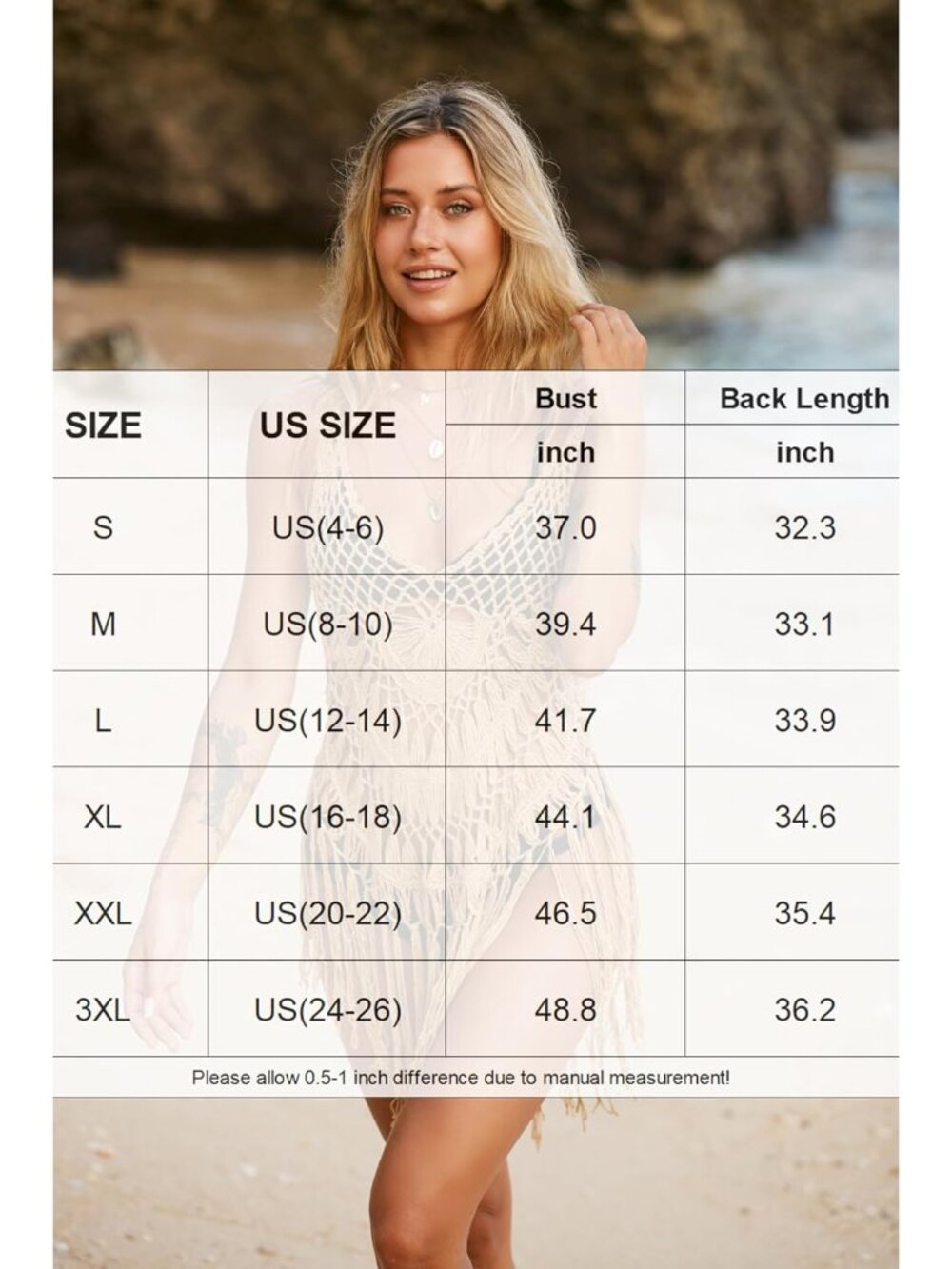 Beach Swimsuit Cover Up Women Crochet Bikini Coverups Summer Pool Swimwear Tasse - Picture 5 of 5